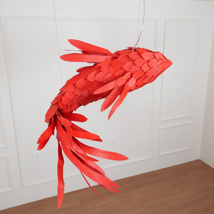 Crimson Swirl Koi Chandelier.