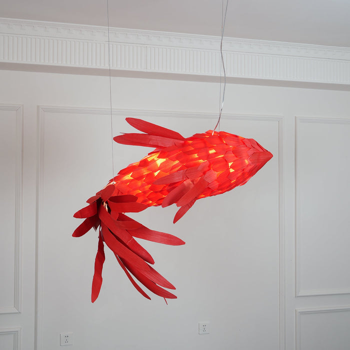 Crimson Swirl Koi Chandelier.