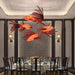 Crimson Swirl Koi Chandelier.