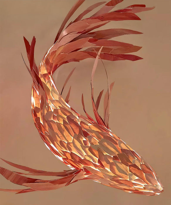 Crimson Swirl Koi Chandelier.