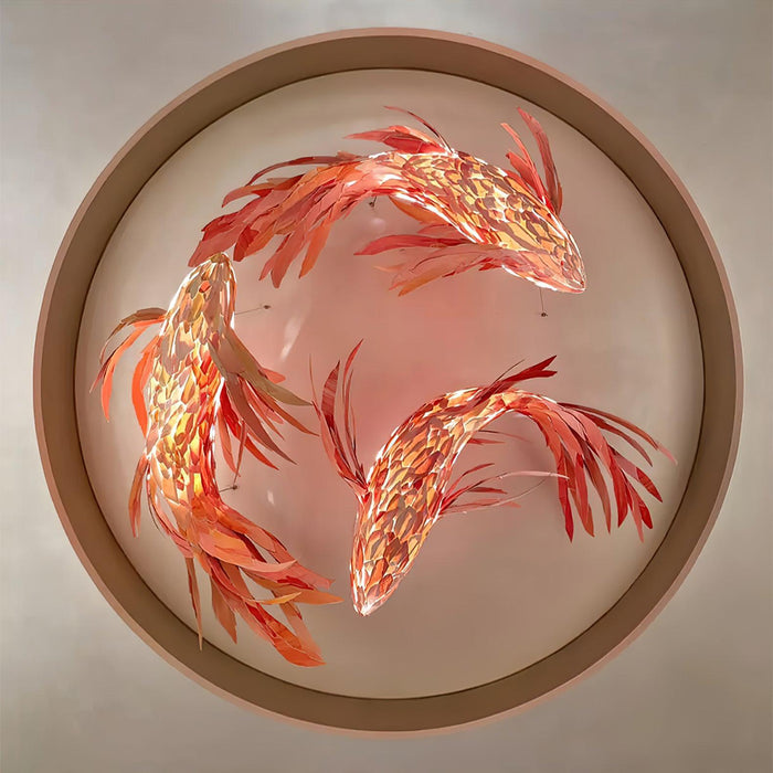 Crimson Swirl Koi Chandelier.