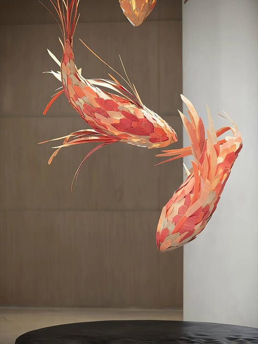 Crimson Swirl Koi Chandelier - DWHOME