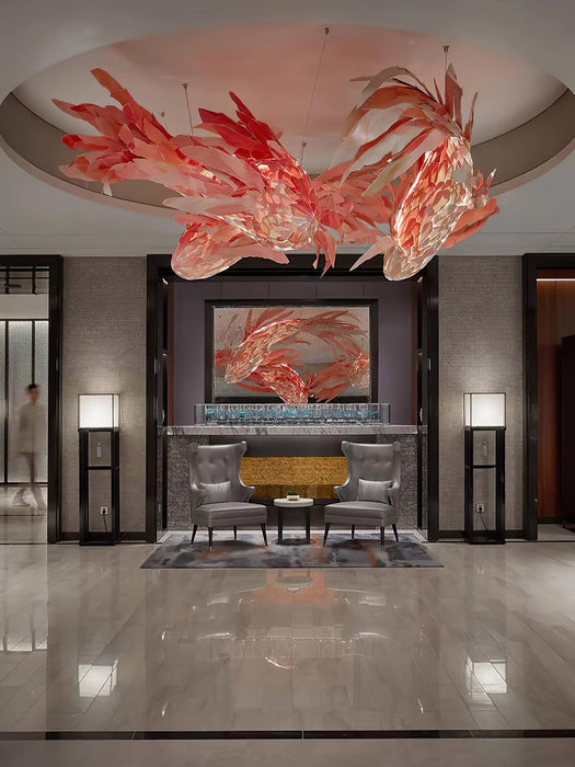 Crimson Swirl Koi Chandelier - DWHOME