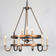 Crowley Wagon Wheel Chandelier-DWHOME