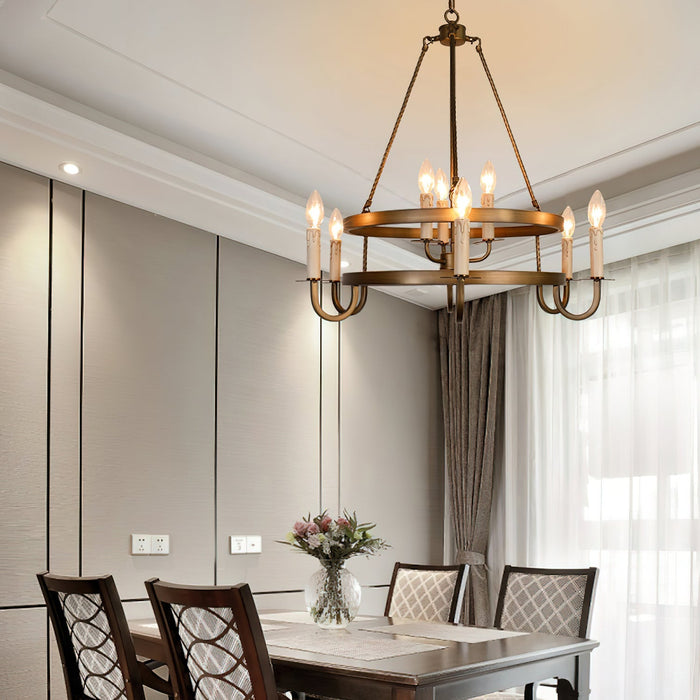 Crowley Wagon Wheel Chandelier-DWHOME