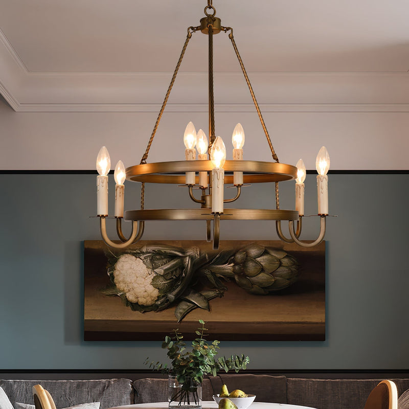 Crowley Wagon Wheel Chandelier-DWHOME