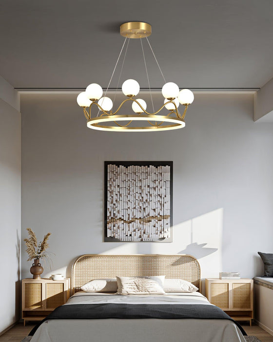 Crown Brass Chandelier-DWHOME