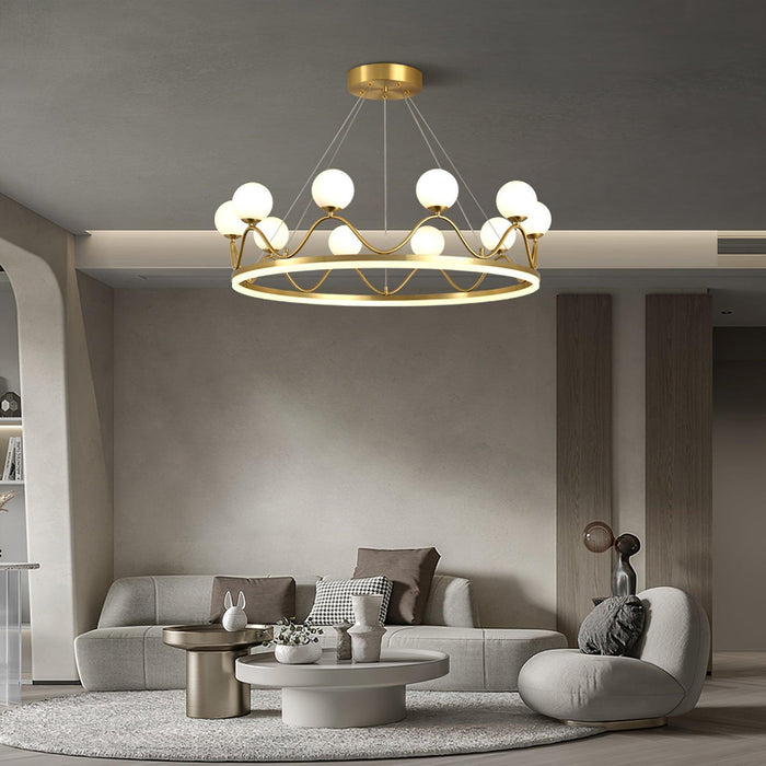 Crown Brass Chandelier-DWHOME