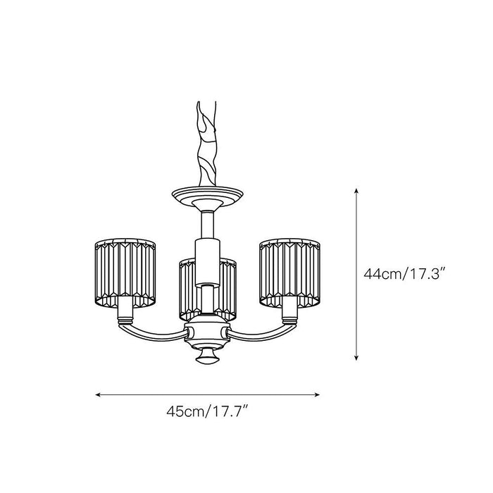 Crystal Column Brass Chandelier-DWHOME