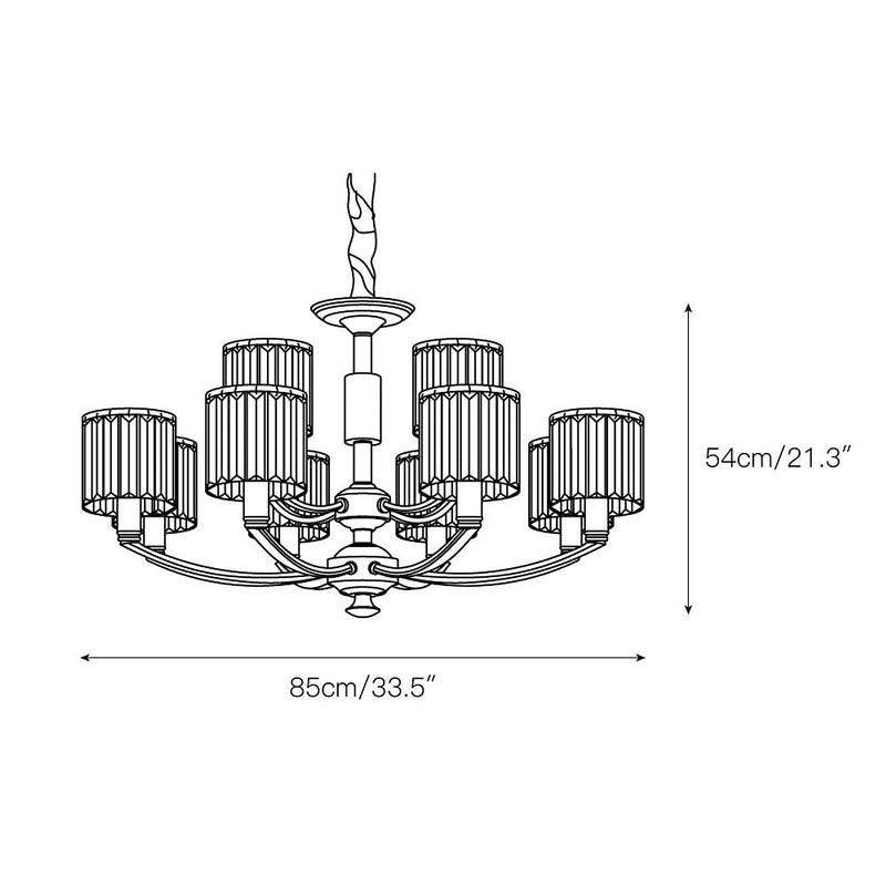 Crystal Column Brass Chandelier-DWHOME