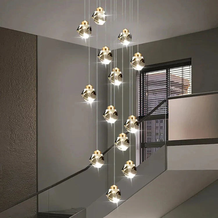 Crystal Modern Pendant Light for Staircase.