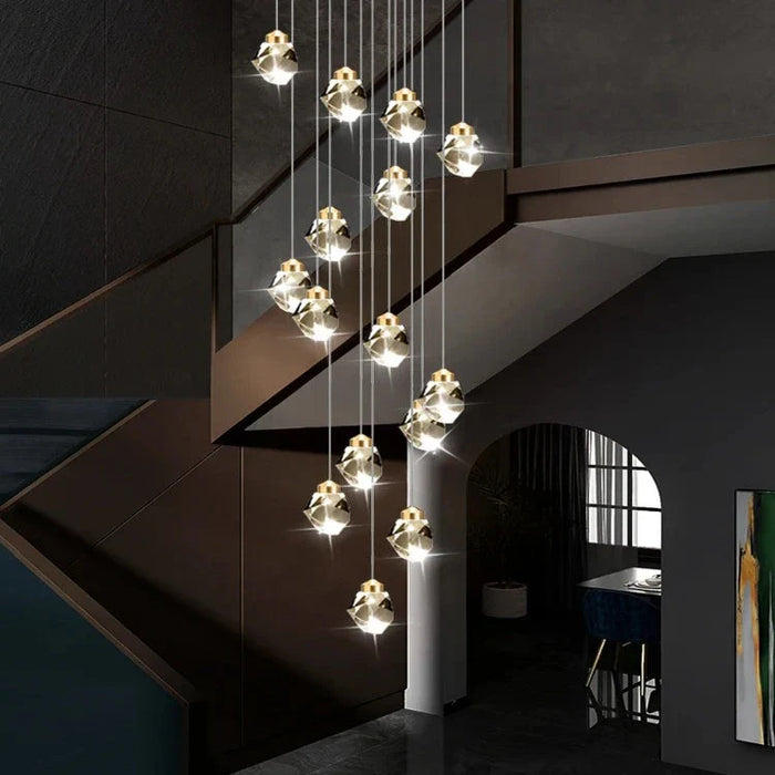 Crystal Modern Pendant Light for Staircase.