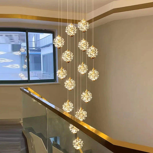 Crystal Modern Pendant Lighting for Stairs & Foyer.