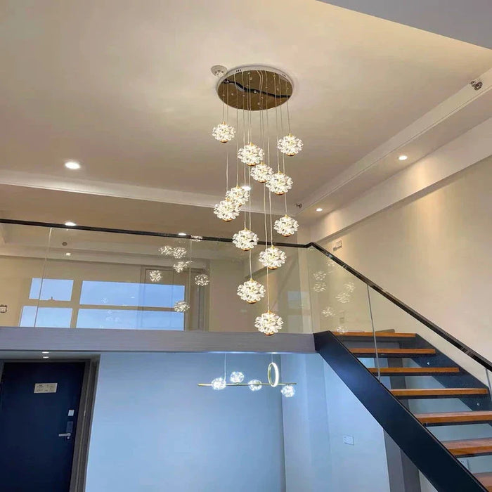 Crystal Modern Pendant Lighting for Stairs & Foyer.