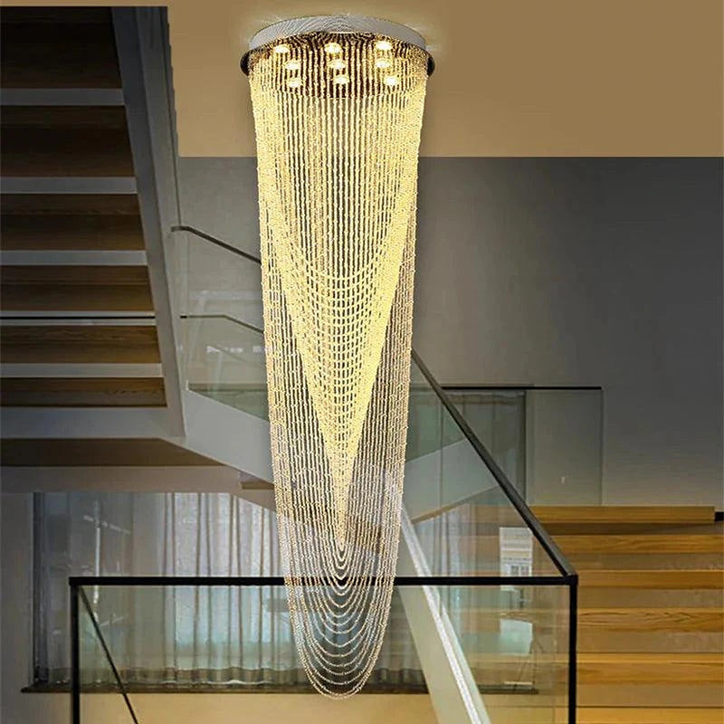 Crystal Tassel Chandelier for Staircase & Foyer-DWHOME
