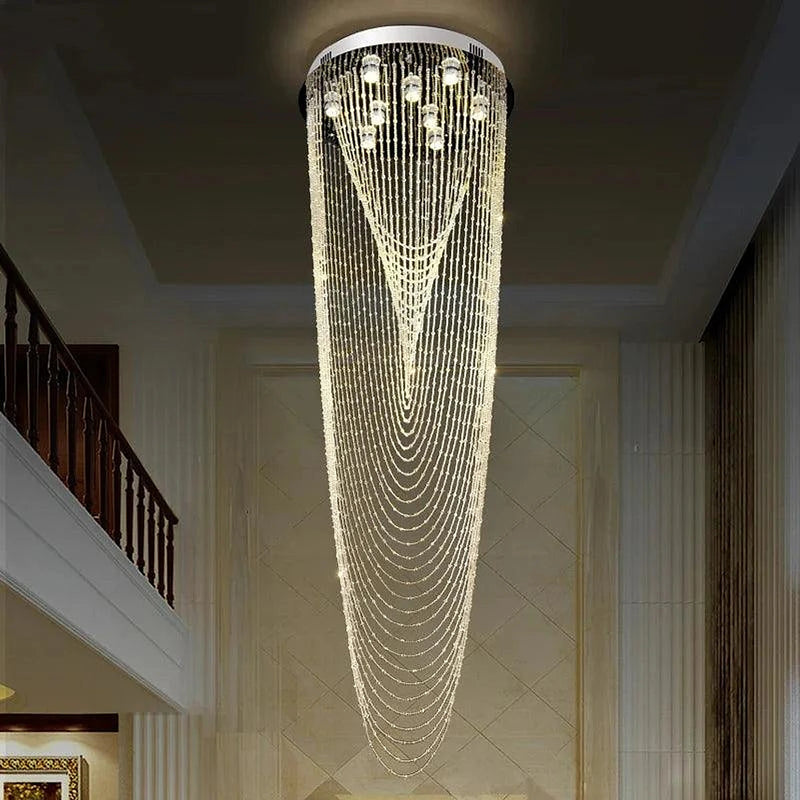 Crystal Tassel Chandelier for Staircase & Foyer-DWHOME