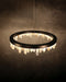 36 Inch Round Modern Chandelier Brass & Clear Geode Quartz Crystal Hanging Light-DWHOME