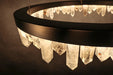 36 Inch Round Modern Chandelier Brass & Clear Geode Quartz Crystal Hanging Light-DWHOME