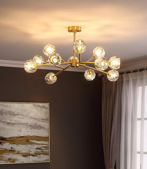 Crystal Ball Round Cluster Chandelier.