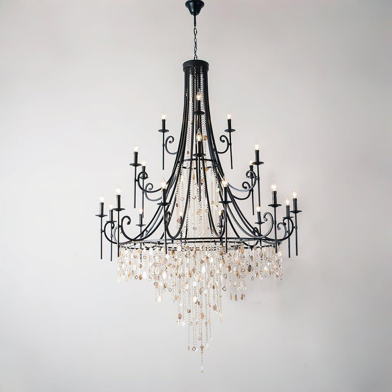 Tatum Lux Shell Crystal Chandelier-DWHOME