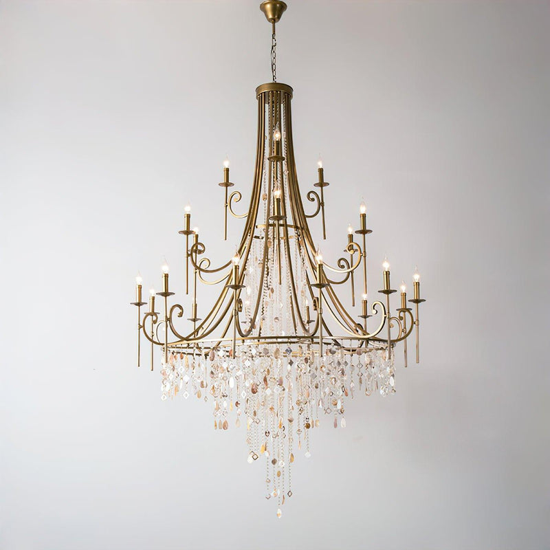 Tatum Lux Shell Crystal Chandelier-DWHOME
