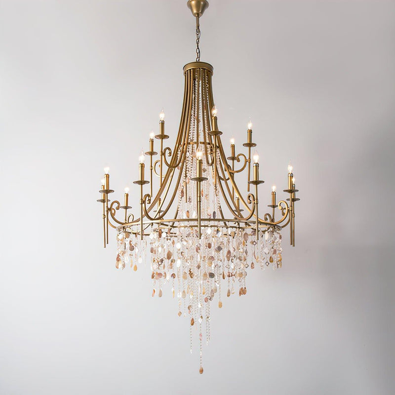 Tatum Lux Shell Crystal Chandelier-DWHOME