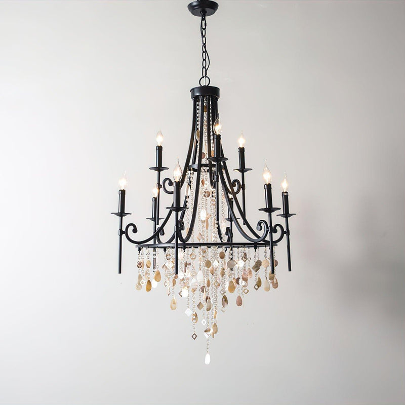 Tatum Lux Shell Crystal Chandelier-DWHOME