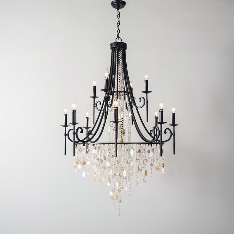 Tatum Lux Shell Crystal Chandelier-DWHOME