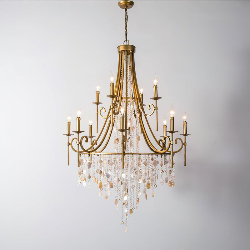 Tatum Lux Shell Crystal Chandelier-DWHOME