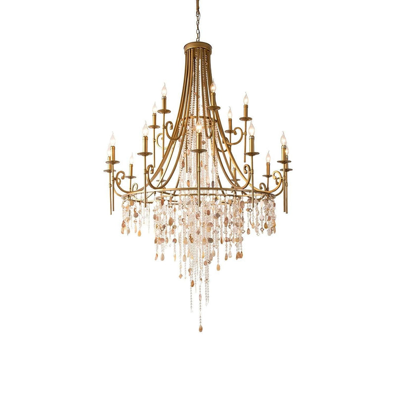 Tatum Lux Shell Crystal Chandelier-DWHOME