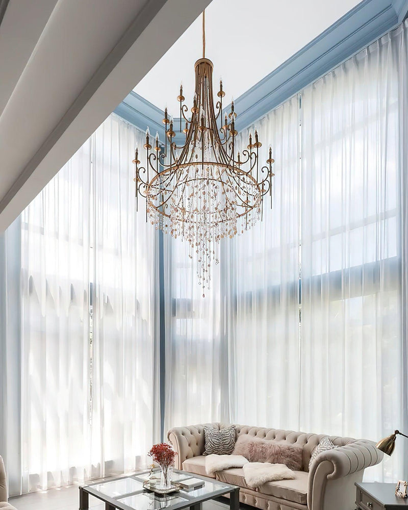 Tatum Lux Shell Crystal Chandelier-DWHOME