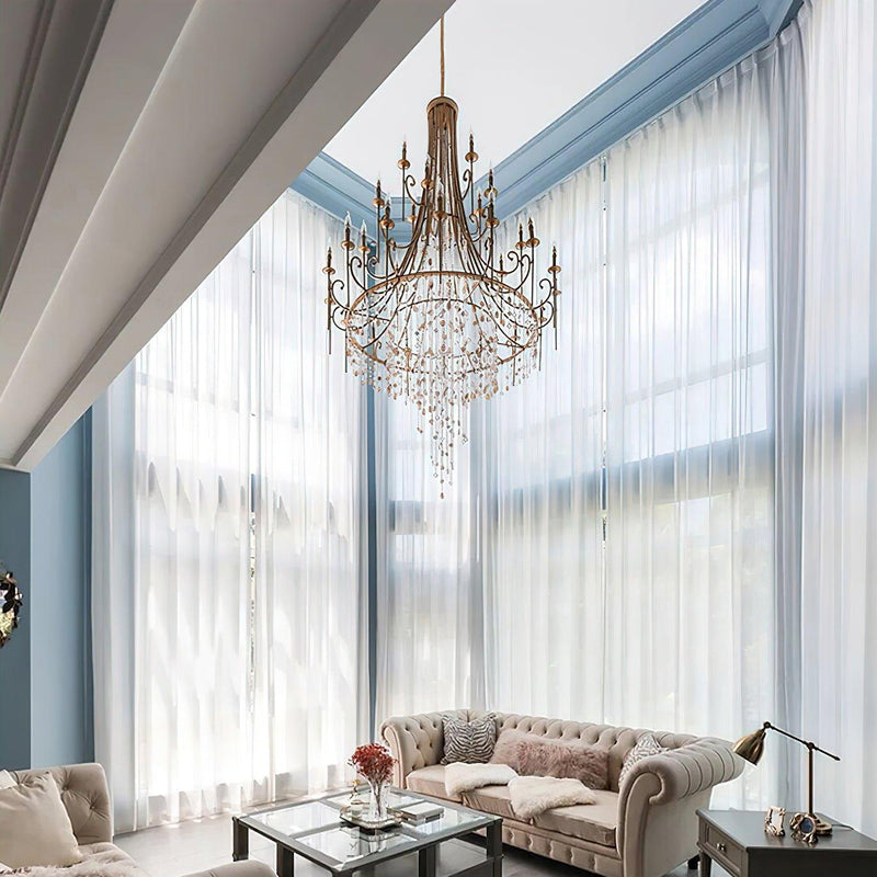 Tatum Lux Shell Crystal Chandelier-DWHOME