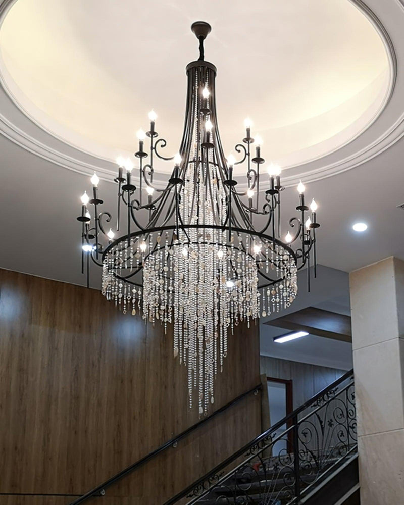 Tatum Lux Shell Crystal Chandelier-DWHOME