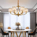 Crystal Column Brass Chandelier-DWHOME