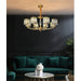 Crystal Column Brass Chandelier-DWHOME