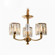 Crystal Column Brass Chandelier-DWHOME