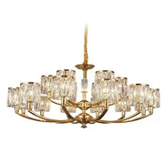 Crystal Column Brass Chandelier-DWHOME