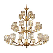 Crystal Column Brass Chandelier-DWHOME
