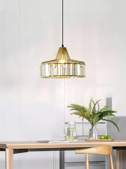 Crystal Drum Pendant Lamp.