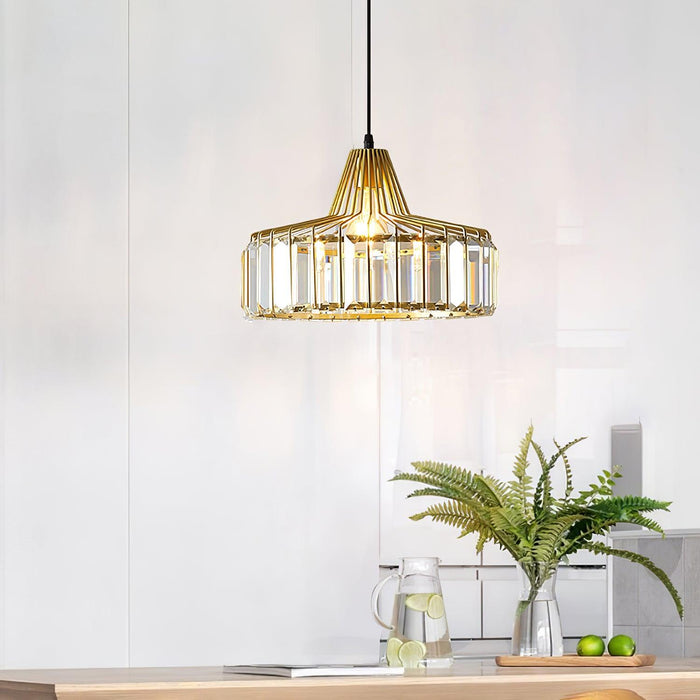 Crystal Drum Pendant Lamp.