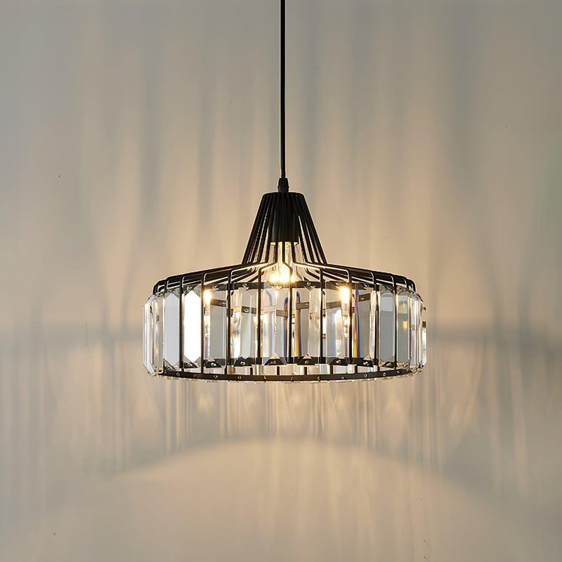 "Lampe pendentif tambour en cristal - DWHOME"