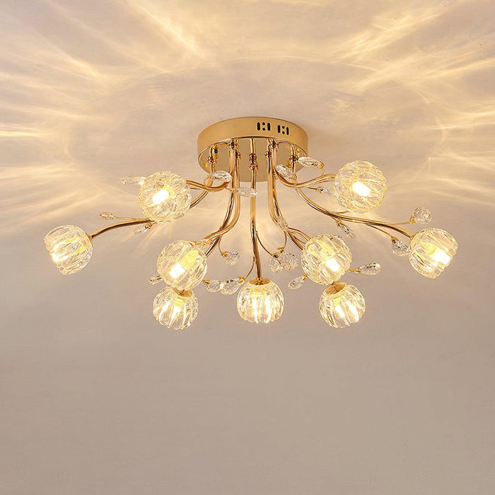 Crystal Flower Ceiling Light-DWHOME