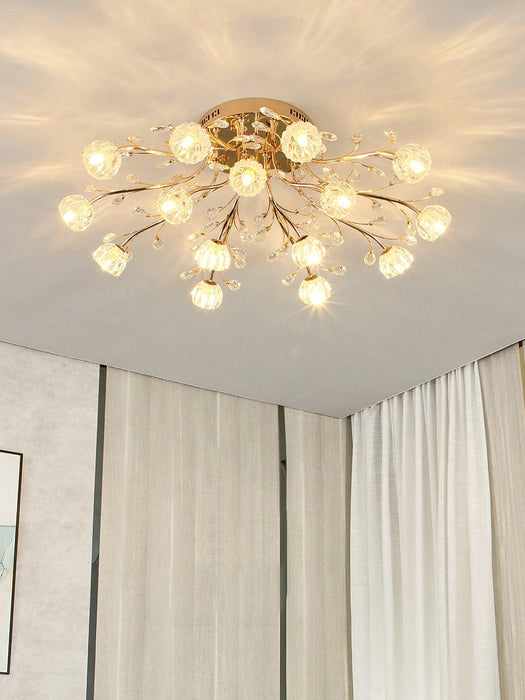 Crystal Flower Ceiling Light-DWHOME