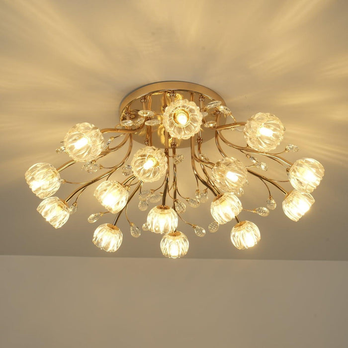 Crystal Flower Ceiling Light-DWHOME