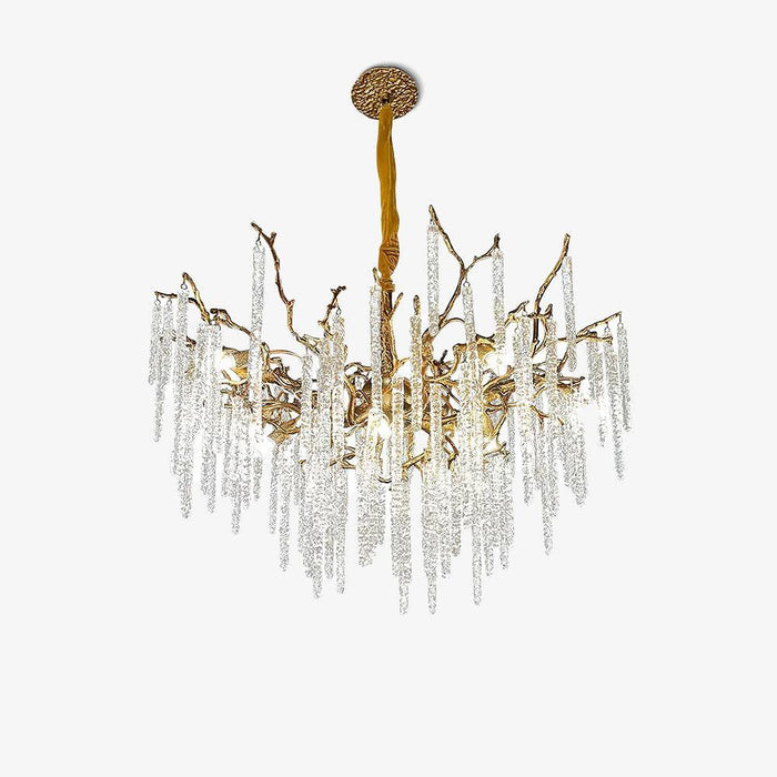 Crystal Icicles Branch Brass Chandelier - DWHOME