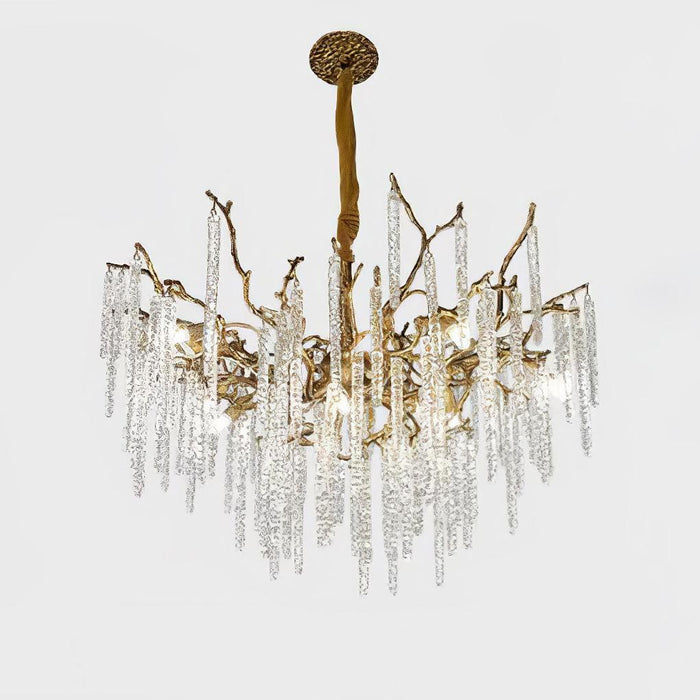 Crystal Icicles Branch Brass Chandelier - DWHOME