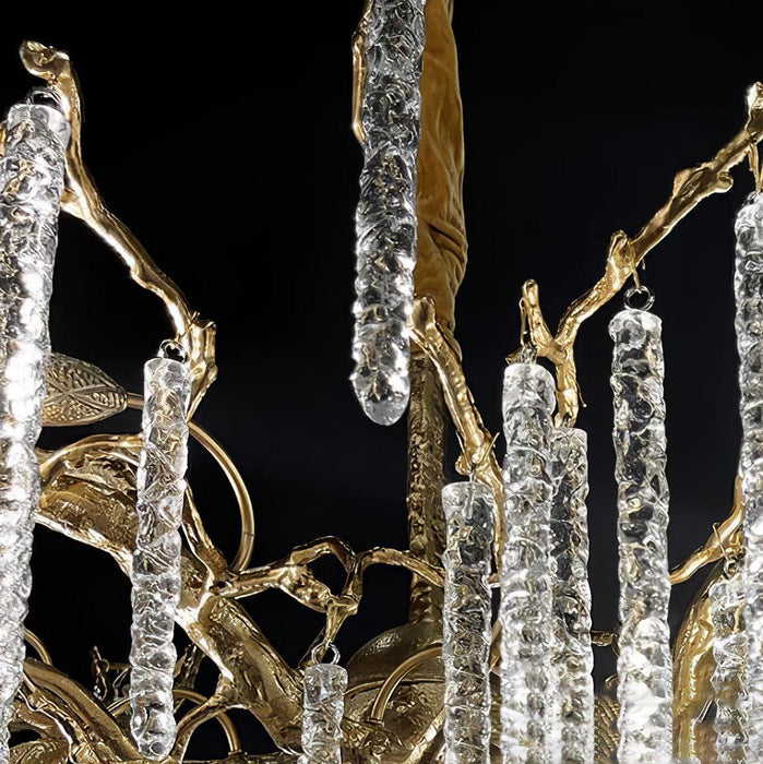 Crystal Icicles Branch Brass Chandelier - DWHOME