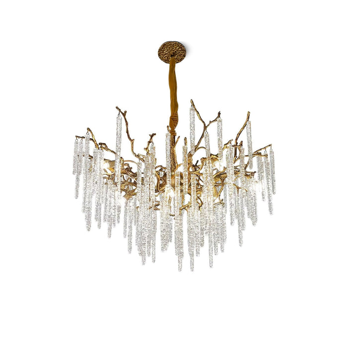 Crystal Icicles Branch Brass Chandelier - DWHOME