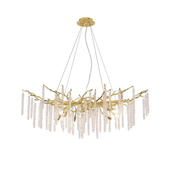 Crystal Icicles Branch Brass Chandelier - DWHOME