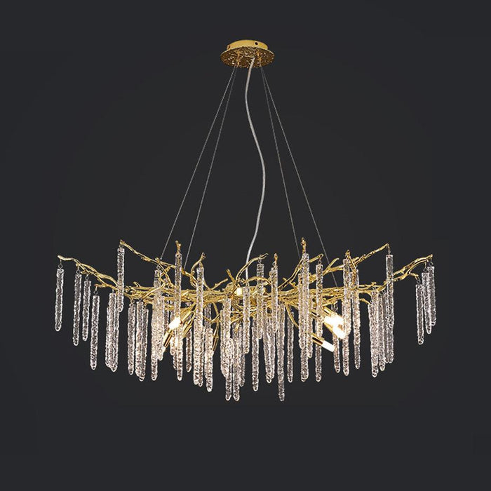 Crystal Icicles Branch Brass Chandelier - DWHOME